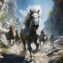 Cropped Group Of Running Horses Wallpaper